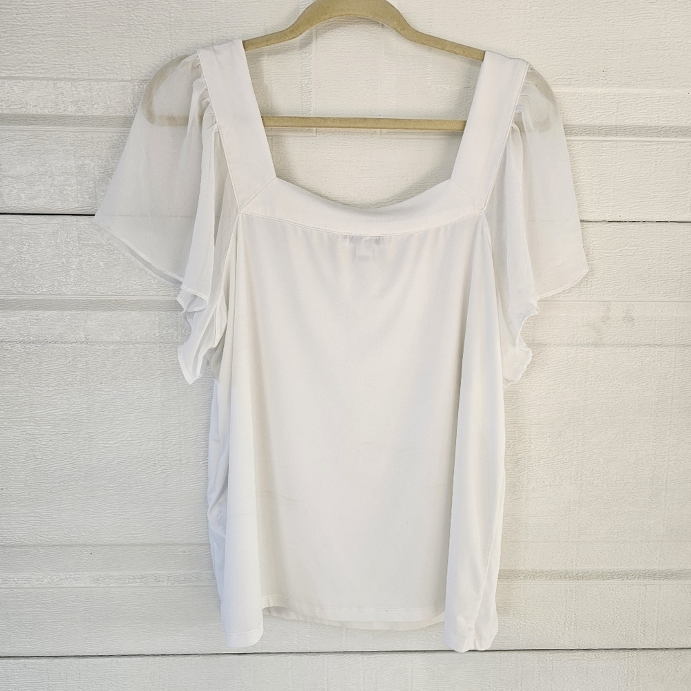 Calvin Klein Woman's XL White Square Cut Blouse - Picture 3 of 12